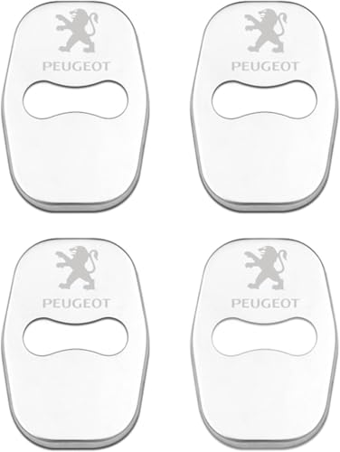 ETRFUNB 4 Stück Türschloss Abdeckung für Peugeot Traveller, Edelstahl Autotürschloss-Schutz Korrosionsbeständig und Rostfrei Schnallenabdeckung,Silver von ETRFUNB