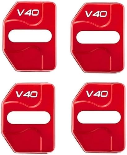 ETRFUNB 4 Stück Türschloss Abdeckung für Volvo V40, Edelstahl Autotürschloss-Schutz Korrosionsbeständig und Rostfrei Schnallenabdeckung,Red ETRFUNB 4 Stück Türschloss Abdeckung für Volvo V40, Edelstahl Autotürschloss-Schutz Korrosionsbeständig und Rostfrei Schnallenabdeckung,Red von ETRFUNB