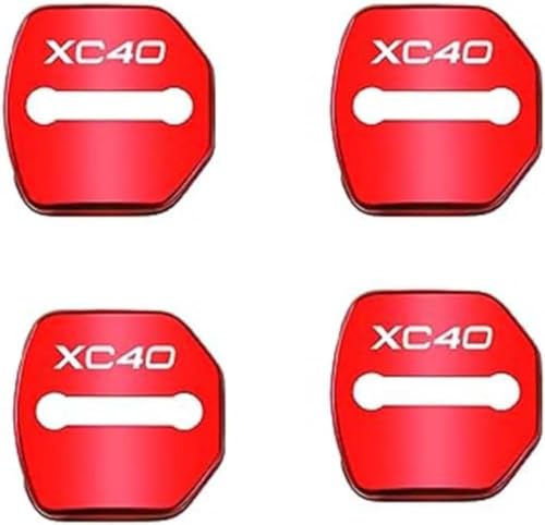 ETRFUNB 4 Stück Türschloss Abdeckung für Volvo XC40, Edelstahl Autotürschloss-Schutz Korrosionsbeständig und Rostfrei Schnallenabdeckung,Red ETRFUNB 4 Stück Türschloss Abdeckung für Volvo XC40, Edelstahl Autotürschloss-Schutz Korrosionsbeständig und Rostfrei Schnallenabdeckung,Red von ETRFUNB
