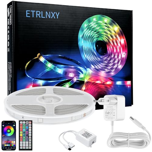 LED Strip 10 Meter, RGB LED Band Bluetooth LED Stripes 10m LED Fairy Lights Musik Syncing mit App&Fernbedienung, Zeitmodus Leiste Streifen LED Strips DIY Szenenmodus Schlafzimmer Küche Zuhause Partei von ETRLNXY