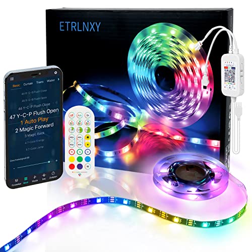 RGBIC LED Strip 2.5m Dreamcolor LED TV Hintergrundbeleuchtung for 32 bis 55 zoll TVs Smart LED Backlight,App und Fernbedienung, Sync mit Musik, USB Led Eingebaut-IC Beleuchtung for TV Dekoration Party von ETRLNXY