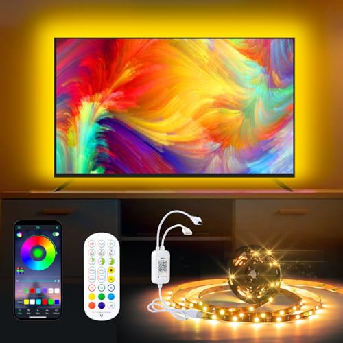 TV Hintergrundbeleuchtung 4m, LED Strip Steuerbar mit App, RGB LED Streifen für 55 bis 70 zoll TVs Smart Backlight, USB Led 5050 Beleuchtung von ETRLNXY