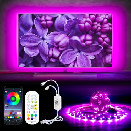 LED TV Hintergrundbeleuchtung 5m, RGB Strip for 65-85 zoll TVs Smart Backlight, USB Led 5050 Beleuchtung Hintergrundbeleuchtung Fernseher Musik Synchronisieren App und Fernbedienung Steuerung LED TV Hintergrundbeleuchtung 5m, RGB Strip for 65-85 zoll TVs Smart Backlight, USB Led 5050 Beleuchtung Hintergrundbeleuchtung Fernseher Musik Synchronisieren App und Fernbedienung Steuerung von ETRLNXY