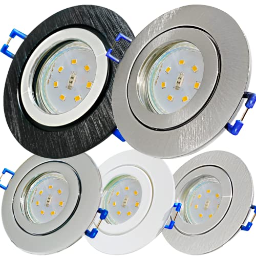 ETT Distribution GmbH LED Bad Einbauleuchte 12V inkl. 1 x 5W SMD LM Farbe Weiß IP44 Einbauspot Neptun Rund 4000K mit Trafo von ETT Distribution GmbH