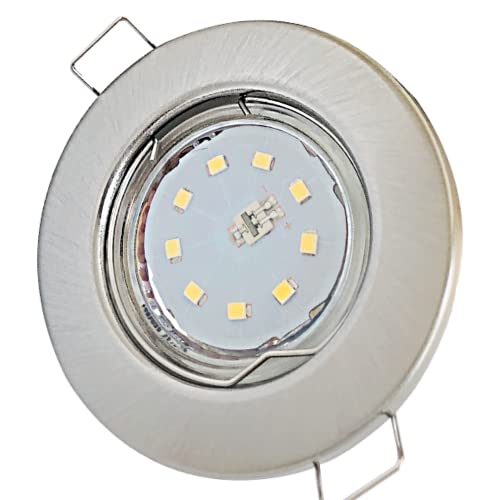 ETT Distribution GmbH LED Decken Einbaustrahler flach 230V inkl. 1 x 7W SMD Modul Step Dimmbar Farbe Edelstahl geb. LED Einbauleuchte Jerry Rund 3000K ETT Distribution GmbH LED Decken Einbaustrahler flach 230V inkl. 1 x 7W SMD Modul Step Dimmbar Farbe Edelstahl geb. LED Einbauleuchte Jerry Rund 3000K von ETT Distribution GmbH