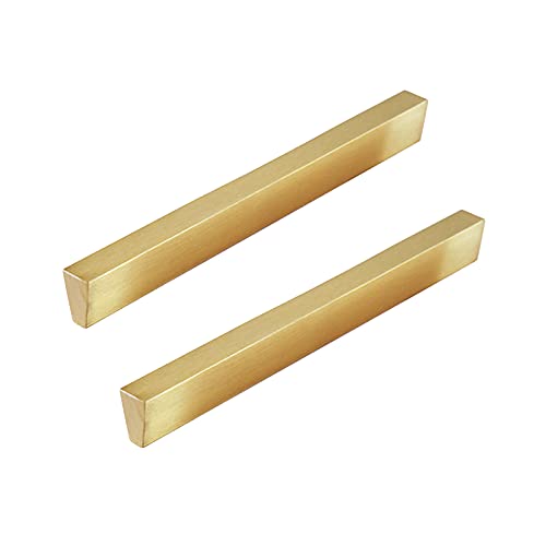 2er-Pack solide Schubladengriffe, Schranktürgriffe mit Schraube, Küchenschrankgriffe, für Zuhause, Büro, Schlafzimmermöbel, reines Kupfer, Gold (50 mm Lochabstand 32 mm) von ETTBC