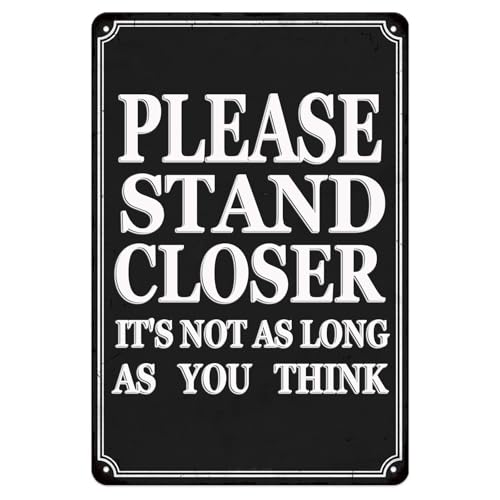 Lustiges Zitat Badezimmer-Poster, Metallschild, Aufschrift "Please Stand Closer It's Not As Long As You Think", rustikale Blechschilder, Metallposter für Zuhause, Bar, Pub, Café, Bauernhof, Zimmer Lustiges Zitat Badezimmer-Poster, Metallschild, Aufschrift "Please Stand Closer It's Not As Long As You Think", rustikale Blechschilder, Metallposter für Zuhause, Bar, Pub, Café, Bauernhof, Zimmer von ETTIBETRENDY