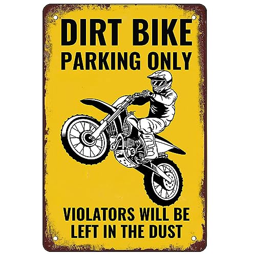 Metall-Blechschild für Motocross-Fahrrad, Dirt-Bike-Parkplatz, Vintage-Stil, für Männerhöhle, Wohnzimmer, Küche, Badezimmer, Heimdekoration, Wanddekoration, 30,5 x 20,3 cm Metall-Blechschild für Motocross-Fahrrad, Dirt-Bike-Parkplatz, Vintage-Stil, für Männerhöhle, Wohnzimmer, Küche, Badezimmer, Heimdekoration, Wanddekoration, 30,5 x 20,3 cm von ETTIBETRENDY