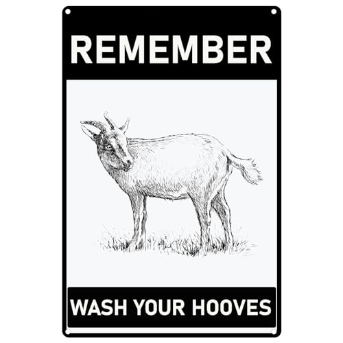 Vintage-Blechschild mit Aufschrift "Remember Wash Your Hooves", Wanddekoration, für Zuhause, Küche, Badezimmer, Bauernhof, Garten, Garage, inspirierende Zitate, Wanddekoration, 20,3 x 30,5 cm Vintage-Blechschild mit Aufschrift "Remember Wash Your Hooves", Wanddekoration, für Zuhause, Küche, Badezimmer, Bauernhof, Garten, Garage, inspirierende Zitate, Wanddekoration, 20,3 x 30,5 cm von ETTIBETRENDY