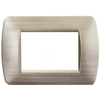 ETTROIT 3-Platz-Teller SPACE 3P-Serie aus satingoldenem Kunststoff, kompatibel mit Bticino Living Light LN85311 von ETTROIT