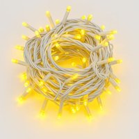 ETTROIT 100 LED-Lichterkette, 10 m, goldenes Licht, weißes Kabel, IP65, ausziehbar, Blitzeffekt, Weihnachtsgirlande, Geschäfte, Balkon von ETTROIT