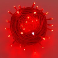 ETTROIT 100 LED-Lichterkette, 10 m, rotes Licht, rotes Kabel, IP65, ausziehbar, weißer Blitzeffekt, Weihnachtsgirlande, Geschäfte, Balkon von ETTROIT