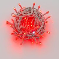 ETTROIT 100 LED-Lichterkette, 10 m, rotes Licht, weißes Kabel, IP65, ausziehbar, Blitzeffekt, Weihnachtsgirlande, Geschäfte, Balkon von ETTROIT