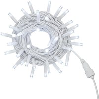 ETTROIT 100 LED-Lichterkette, 10 m, weißes Licht, weißes Kabel, IP65, ausziehbar, Blitzeffekt, Weihnachtsgirlande, Geschäfte, Balkon von ETTROIT