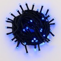 ETTROIT 100er LED-Lichterkette, 10 m, blaues Licht, schwarzes Kabel, IP65, ausziehbar, weißer Blitzeffekt, Weihnachtsgirlande, Geschäfte, Balkon von ETTROIT