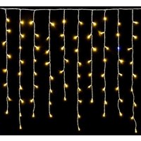 ETTROIT 120 LED-Lichtervorhang, 3 m, gelbes Licht, weißes Kabel, IP65, ausziehbar, Blitzeffekt, mit Aufhängedrähten in abwechselnden Längen von ETTROIT