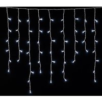 ETTROIT 200 LED-Lichtvorhang, 5 m, weißes Licht, weißes Kabel, IP65, ausziehbar, Blitzeffekt, mit Aufhängedrähten in abwechselnden Längen von ETTROIT