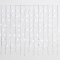 ETTROIT 200er LED-Lichterkette, 5m, weißes Licht, weißes Kabel, IP65, ausziehbar, weißer Blitzeffekt, mit 50cm gleichmäßigen Drähten, von ETTROIT