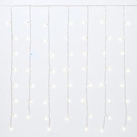 ETTROIT 216 LED-Lichtervorhang, 5 m, weißes Licht, weißes Kabel, IP65, ausziehbar, Blitzeffekt, mit Drähten unterschiedlicher Länge (von 3 bis 12 cm) von ETTROIT