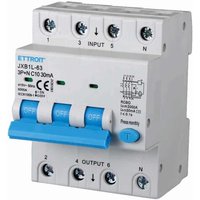 ETTROIT Differenzialer magnetischer Thermoschalter 3P+N 10A 30mA 380V-6KA 4 DIN-Module JX261061 von ETTROIT