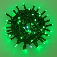 ETTROIT Lichterkette mit 100 LEDs, 10 m, grünes Licht und Kabel, IP65, ausziehbar, weißer Blitzeffekt, Weihnachtsgirlande, Geschäfte, Weihnachtsbalkon von ETTROIT