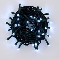 ETTROIT Lichterkette mit 100 LEDs, 10 m, weißes Licht, schwarzes Kabel, IP65, ausziehbar, Blitzeffekt, Weihnachtsgirlande, Geschäfte, Balkon von ETTROIT