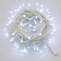 ETTROIT Lichterkette mit 100 LEDs, 10 m, weißes Licht, weißes Kabel, IP65, ausziehbar, totaler Blitzeffekt, Weihnachtsgirlande, Geschäfte, Balkon von ETTROIT