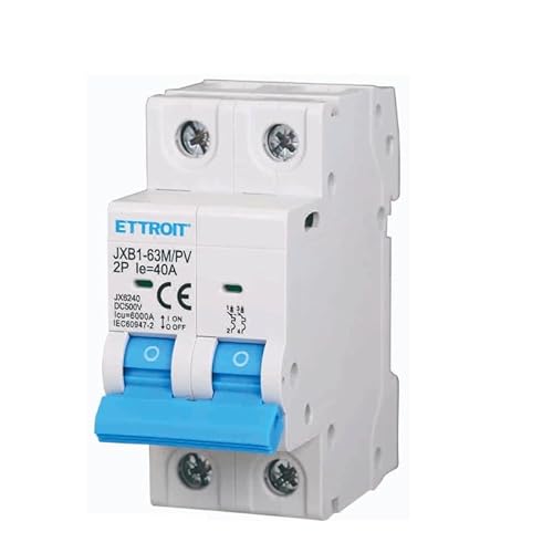 ETTROIT Photovoltaischer MEGNETOTHERMISCHER Schalter für DIN-Schiene 2 Module DC 6kA 500V 2P (40A) von ETTROIT