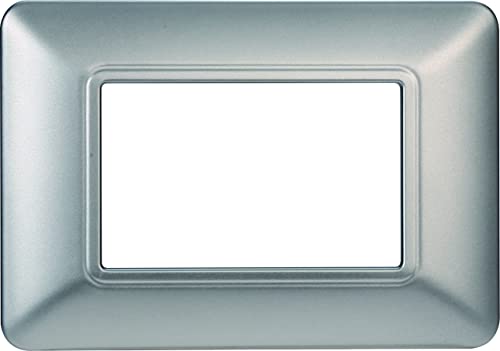 ETTROIT Platine aus Technopolymer kompatibel mit der Serie Bticino Matix 2-3-4-6 Module in verschiedenen Farben (3 Module, Silber), MT83306 von LAOSEP