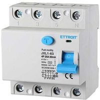 ETTROIT Reiner Fehlerstromschutzschalter 4P 25A 6kA 30mA 380V Lebensretter 4 DIN-Module JX342561 von ETTROIT