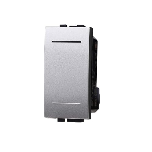 Einteiliger Schalter Modul 1P 16A 250V Silber kompatibel mit BTICINO Serie Living - ETTROIT von ETTROIT