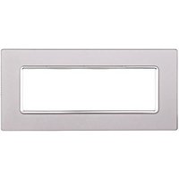 Ettroit - Kompatible Abdeckrahmen Bticino Matix 6 module Glas Silber Farbe - Silber von ETTROIT