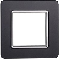 Ettroit - Kompatible Abdeckrahmen Vimar Plana 2 module Glas dunkler Stahl Farbe EV84210 von ETTROIT