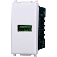 Lademodul mit einer Anschlussbuchse usb Type-A Vimar Plana kompatibler 5Vdc 2.1A weiße farbe Ettroit EV2401 von ETTROIT