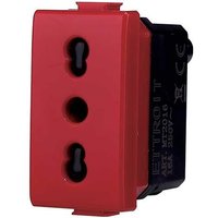 Italienische Steckdose 2P+T 10/16A kompatibel Bticino Matix rot farbe von ETTROIT
