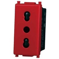 Italienische Steckdose kompatible Vimar Plana 2P+T 10/16A Rot Farbe Ettroit EV2016 von ETTROIT