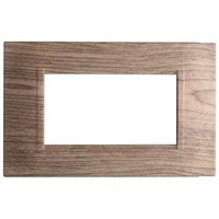 Kompatible Abdeckrahmen Bticino Livinglight 4 module quadratischer Kunststoff dunkles Holz Farbe von ETTROIT