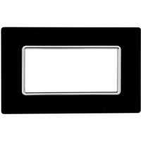 Kompatible Abdeckrahmen Bticino Matix 4 module Glas Schwarz Farbe von ETTROIT