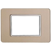 Kompatible Abdeckrahmen Vimar Plana 3 module Glas Gold Farbe Ettroit EV84311 von ETTROIT