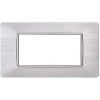 Kompatible Abdeckrahmen Vimar Plana 4 module kunststoff satiniert silber farbe Ettroit EV85415 von ETTROIT