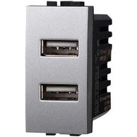 Lademodul mit zwei Anschlussbuchse USB Type-A Bticino Livinglight kompatibler 5Vdc 2.1A Tech Farbe von ETTROIT