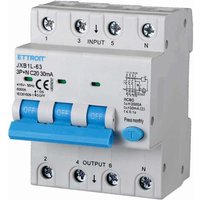 Differenzialer magnetischer Thermoschalter 3P+N 20A 30mA 380V-6KA 4 Module JX262061 - Ettroit von ETTROIT