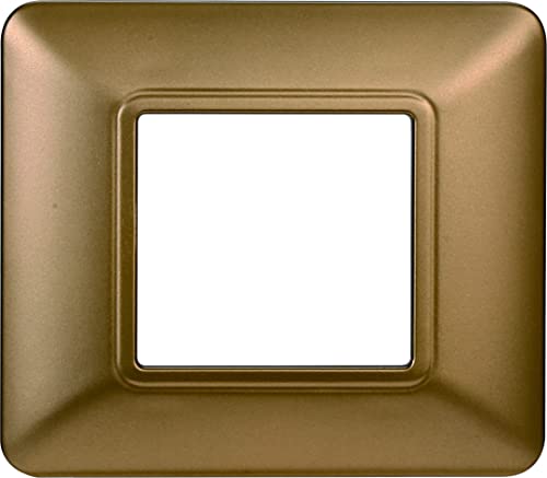 Platte aus Technologie, kompatibel mit der Serie BTICINO Matrix 2-3-4-6 verschiedenen Farben (2 Module, Gold) von ETTROIT