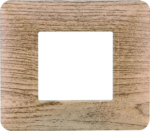 Platte aus Technologie, kompatibel mit der Serie BTICINO Matrix 2-3-4-6 verschiedenen Farben (2 Module, helles Holz) von ETTROIT