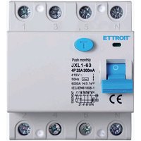 Pure differential magnetothermischer schalter für din schiene 4 module 4P 25A 415V 300mA 6KA von ETTROIT