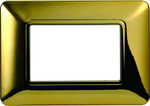 Technologie-Platte, kompatibel mit der Serie BTICINO Matrix 2-3-4-6 verschiedenen Farben (3 Module, glänzendes Gold) von ETTROIT