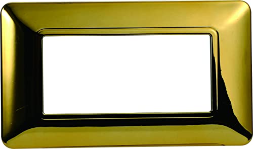 Technologie-Platte, kompatibel mit der Serie BTICINO Matrix 2-3-4-6 verschiedenen Farben (4 Module, glänzendes Gold) von ETTROIT