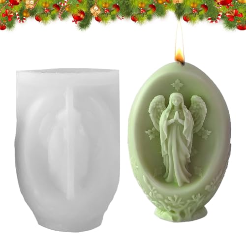 ETUCYNG 8x7.7x11.6cm 3D Silikon Ostereiformen Riesen Schokoladenei Form Krippe Silikonformen Ostern Maria Jesus Kerzenform für Dekorationen für Anfänger von ETUCYNG