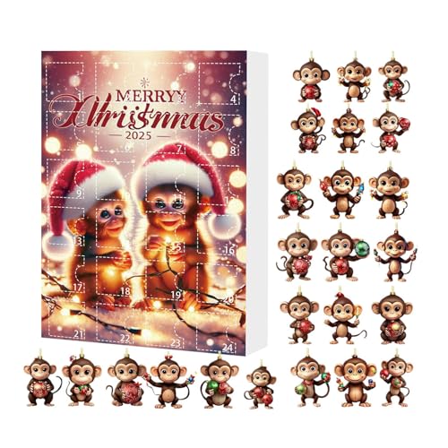ETUCYNG Acryl Affe Ornament Countdown Kalender, 2D Cute Monkey Weihnachtsbaum Ornament | Auto Dekorationen für Auto Zimmer Klassenzimmer Wohnung Geburtstag Schule ETUCYNG Acryl Affe Ornament Countdown Kalender, 2D Cute Monkey Weihnachtsbaum Ornament | Auto Dekorationen für Auto Zimmer Klassenzimmer Wohnung Geburtstag Schule von ETUCYNG
