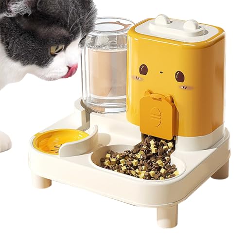ETUCYNG Automatischer Katzenfutterautomat,2 In 1 Automatischer Haustierfutterspender - Intelligenter Trinkwasserspender Für Innen Und Außen von ETUCYNG